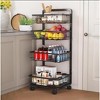 Fortune Candy Adjustable 4 Tier Metal Storage Cart with Wheels, Lockable Rolling Organizer for Kitchen, Pantry, Bathroom, or Office - 4 of 4