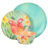 Laurie Gates Tropical Parrots 12 Piece Melamine Dinnerware Set in Assorted Designs - 2 of 4
