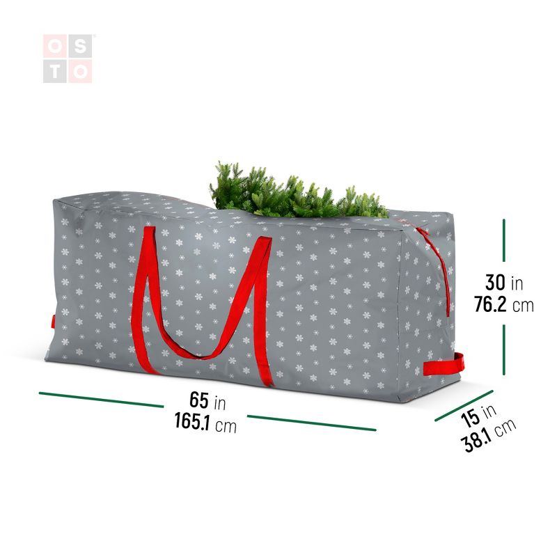 OSTO Artificial Christmas Tree Storage Bag for Disassembled Trees Up to 9 ft.; Has Shoulder Straps, 2-Way Zipper, and Card Slot, Waterproof Polyester, 3 of 5