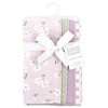 Hudson Baby Girls Cotton Poly Flannel Burp Cloths 8-Pack, Purple Dainty Floral, One Size - 2 of 4