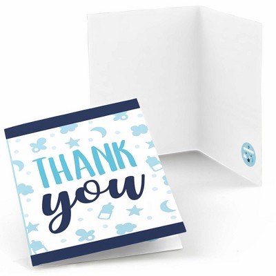 Juvale Blue Striped Thank You Cards - Pack Of 12 With Envelopes