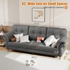 Couches for Living Room,84 Inch Comfy Teddy Fleece Sofas for Living Room with Removable Pillow Curved Armrests, Minimalist Small Couch with Convenient - 3 of 4