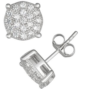 Designs By Gioelli Sterling Silver Men's Cubic Zirconia Stud Earrings - 1 of 2
