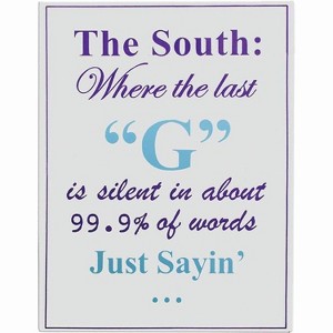 Manual Woodworkers and Weavers The South Inspirational Metal Wall Sign Set, Gray and Purple, 14.5 x 19.5 Inches, Rustic Southern Quote Decor, Set of 2 - 1 of 3