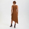Women's Asymmetrical Knit Midi Sheath Dress - A New Day™ Brown - 2 of 4