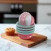 Unique Bargains Disposable Baking Cups Greaseproof Paper Red Blue 3.15"x3.15"x1.18" 100 Pcs - 2 of 4