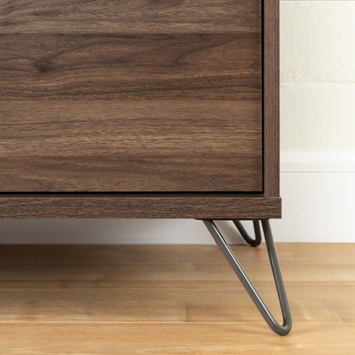 Olvyn 2-Drawer Natural Walnut and Charcoal Nightstand