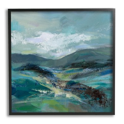 Stupell Modern Green Mountains Landscape Framed Giclee