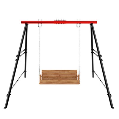 VisioGear Play and Swing Sets, Swing Sets for Backyard, Outdoor Porch Swing Frame, Hammock Chair Stand Only, Black, 43.31"*7.08"*5.51"