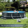 Intex Above Ground Swimming Pool Set, Ultra XTR 16' x 48" Round Frame Bundled with OptiFlow Premium Pure Silica Filter Pool Sand, 50 lb Bag - 2 of 4