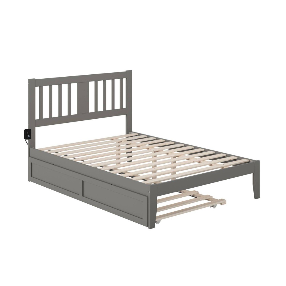 Photos - Bed Frame AFI Full Tahoe Bed USB Turbo Charger with Trundle Gray  