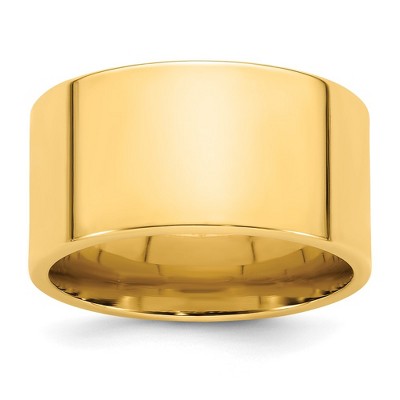 Black Bow Jewelry 12mm 14K White or Yellow Gold Flat Comfort Fit Band