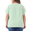 Agnes Orinda Women's Plus Size Elegant Pleated Petal Tulip Short Sleeve Office Work Summer Blouses - 4 of 4