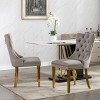 Velvet Dining Chair Set of 2,Upholstered Dining Chairs with Nailhead Trim for Dining Room,High Backrest Armless Kitchen Chairs-Cuddlewood - 3 of 4