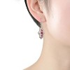 Guili Sterling Silver White Gold Plated Drop Earrings with Colored CZ, Elegant Leverback Design for a Classic and Sparkling Fashion Touch - 2 of 3