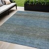 Blue And Taupe Geometric Washable Indoor Outdoor Area Rug - 2 of 4