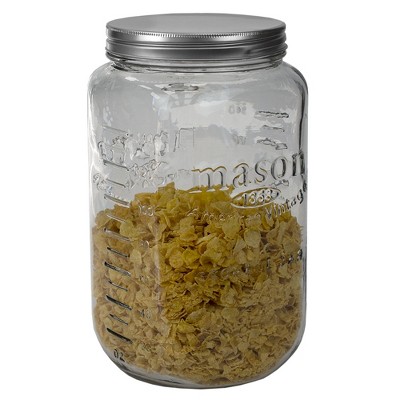 Home Basics 153.6 oz. X-Large Glass Mason Canister Jar, Clear