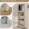ORRD 69" Tall Behind-the-Door Bookcase with 4 Shelves & 5 Hooks, Narrow Storage Cabinet, Antique White - 4 of 4