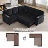 81" Chenille L-Shaped Sleeper Sectional Sofa with Bed & USB Ports - 4 of 4