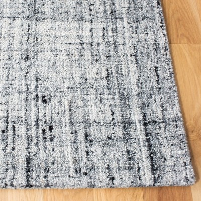 Elysian Grey-Black Tufted Wool-Blend Abstract Rectangular Rug
