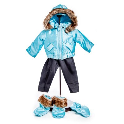 The Queen's Treasures 18 Inch Doll Complete 6 Pc Blue  Ski Wear Clothes