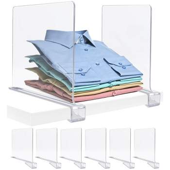 Sorbus 6 Acrylic Shelf Dividers Great Organizer for Clothes, Linens, Purse Separators, Kitchen Cabinets and more (6-Pack)