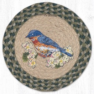 Earth Rugs Blue Bird Printed Round Trivet 10"x10" Heat-Resistant Kitchen Accessory - 1 of 3