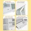 51" Farmhouse Sideboard Buffet Cabinet with Glass Doors, Drawers and Adjustable Shelves, Wooden Kitchen Storage Coffee Bar for Dining Room Entryway - 2 of 4