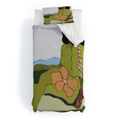 Deny Designs Cortney Herron Bloom Green Duvet and Sham Set