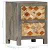 vidaXL Bedside Cabinet Gray 15.7"x11.8"x19.7" Solid Mango and Engineered Wood - 4 of 4