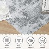 Washable Area Rug, Soft Faux Wool, Non-Slip, Low Pile, Abstract Design for Living Room, Bedroom, Dining Room. - 3 of 4
