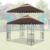 DOMETOUR 10x10 Ft Outdoor Patio Gazebo Replacement Canopy,Double Tiered Gazebo Tent Roof Top Cover Only wavy border(Frame Not Include)-BROWN - 2 of 4