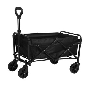 LakeForest "100L Collapsible Folding Wagon Cart, Heavy Duty 220lbs Load Capacity, Foldable for Outdoor & Garden" Black - 1 of 1