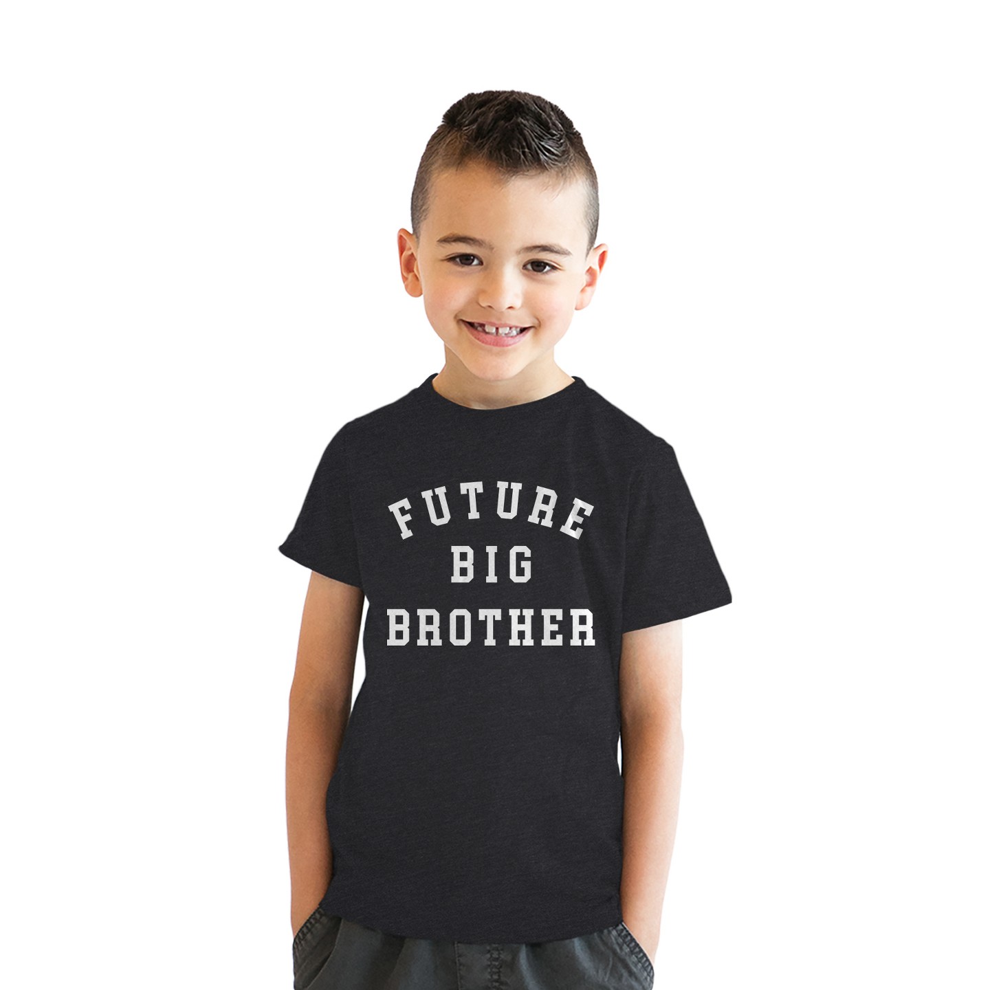 Детская футболка Crazy Dog T-Shirts, Inc. Youth Future Big Brother T Shirt Funny Sibling New Baby Joke Tee - Crazy Dog Youth T Shirt For Brother Black, цвет: Чёрный — фото 3