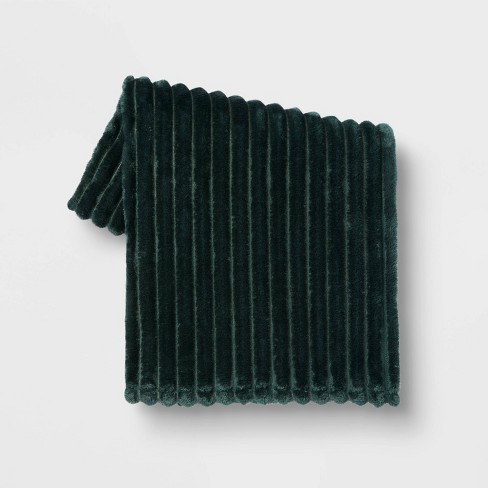 Large dark green online throw