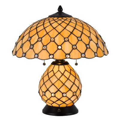 Cal Lighting Valetta 18" Height Black Metal/Glass Table Lamp