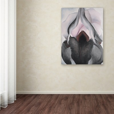 Black and Gray Floral Canvas Art, 24 x 32