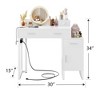 Besiost Reversible Vanity Desk with Wooden Drawers and Charging Station - 3 of 4