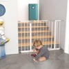 KTMBDW 29.5-45.3" Wide Baby Gate for Stairs, Dog Gate Indoor for Doorways, Pressure Mounted Pet Gates for Kids, Easy Walk Through Safety Gate, White - 2 of 4