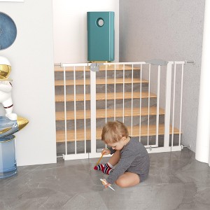 29.5-45.3" Wide Baby Gate for Stairs, Dog Gate Indoor for Doorways,White - 1 of 4