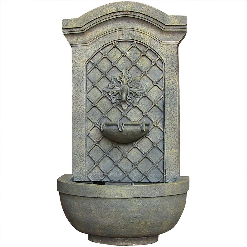 Sunnydaze 31"H Electric Polystone Rosette Leaf Outdoor Wall-Mount Water Fountain, 1 of 7