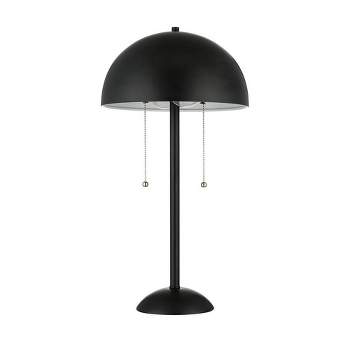 21" Metal Dome Shaped Table Lamp with Pull Chains (Includes LED Light Bulb) Black - Cresswell Lighting