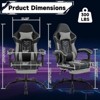 RISOKEYS PU Leather Ergonomic Gaming Chair with Massage Lumbar Support & Retractable Footrest - Adjustable Recliner for Gaming,Studying - 3 of 4