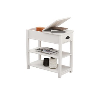 GlasFlength Multifunctional Storage Cabinet with Drawers and Bottom Dividers for Living Room, Bedroom, Office, White, 23.62" * 11.81" * 23.62" - 1 of 4