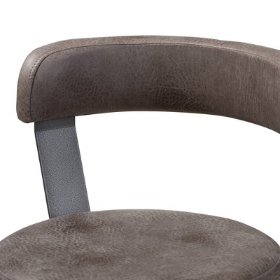 Arcene Gray Swivel Wood and Metal Counter Stool Set