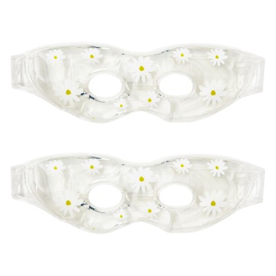 Glamlily 2 Pack Cooling Gel Eye Mask for Sleeping and Puffiness, Hot Cold Eye Mask Plunge, Floral Design