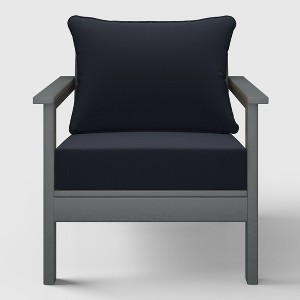 WestinTrends Avalon Gray Outdoor Modern HDPE Patio Club Chair with Deep Seat Cushions - 1 of 4