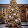 SEVOBAL Tree Ornaments 6PCS Set of 3.9" Christmas Ball Ornaments Glass Holiday Decorations for Christmas Tree Xmas Balls, White, 3.9"*3.9"*3.9" - 4 of 4