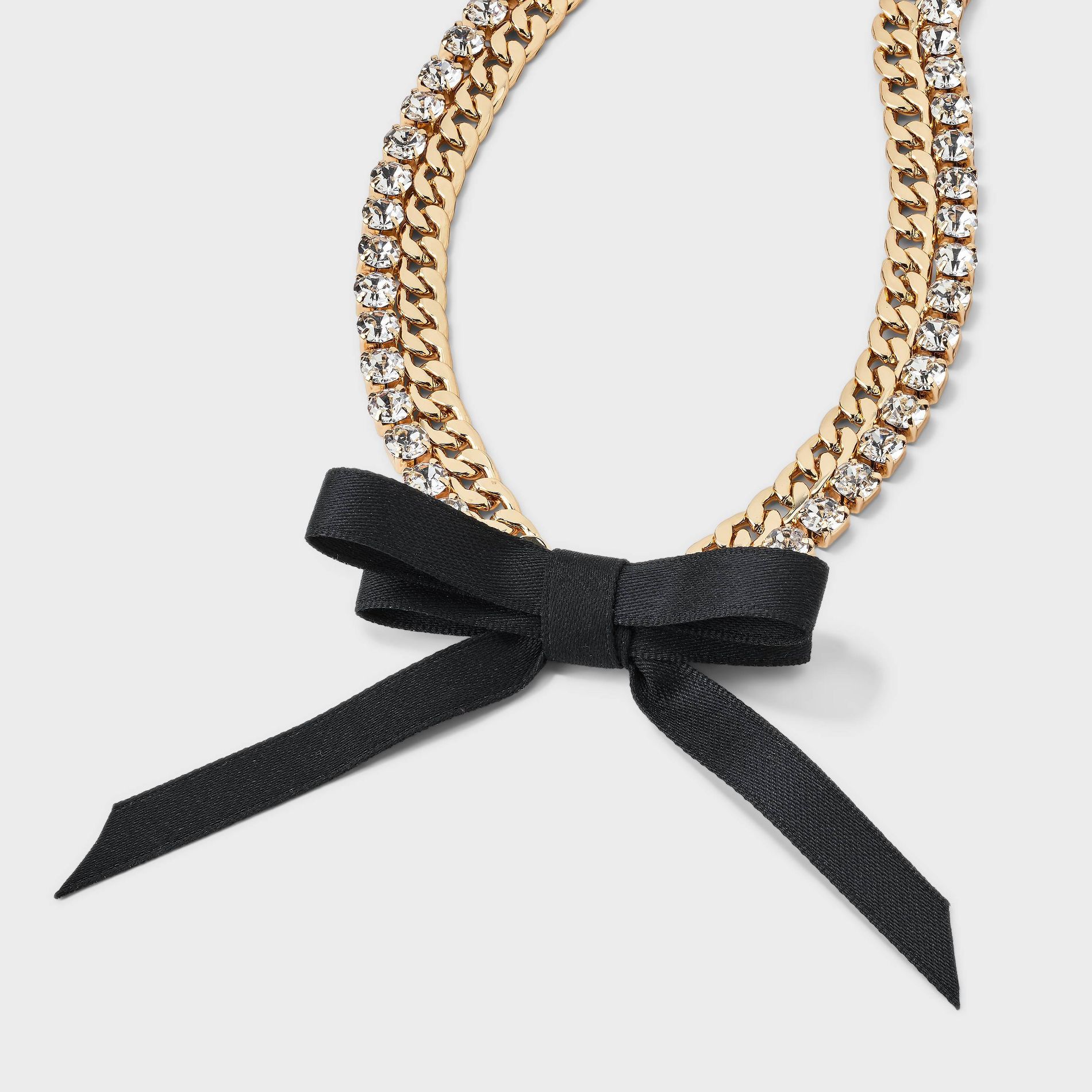 Chain Necklace with Black Bow - A New Day™ Gold