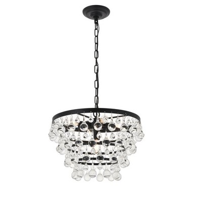 Kora 5-Light Black Glass Bowl Pendant
